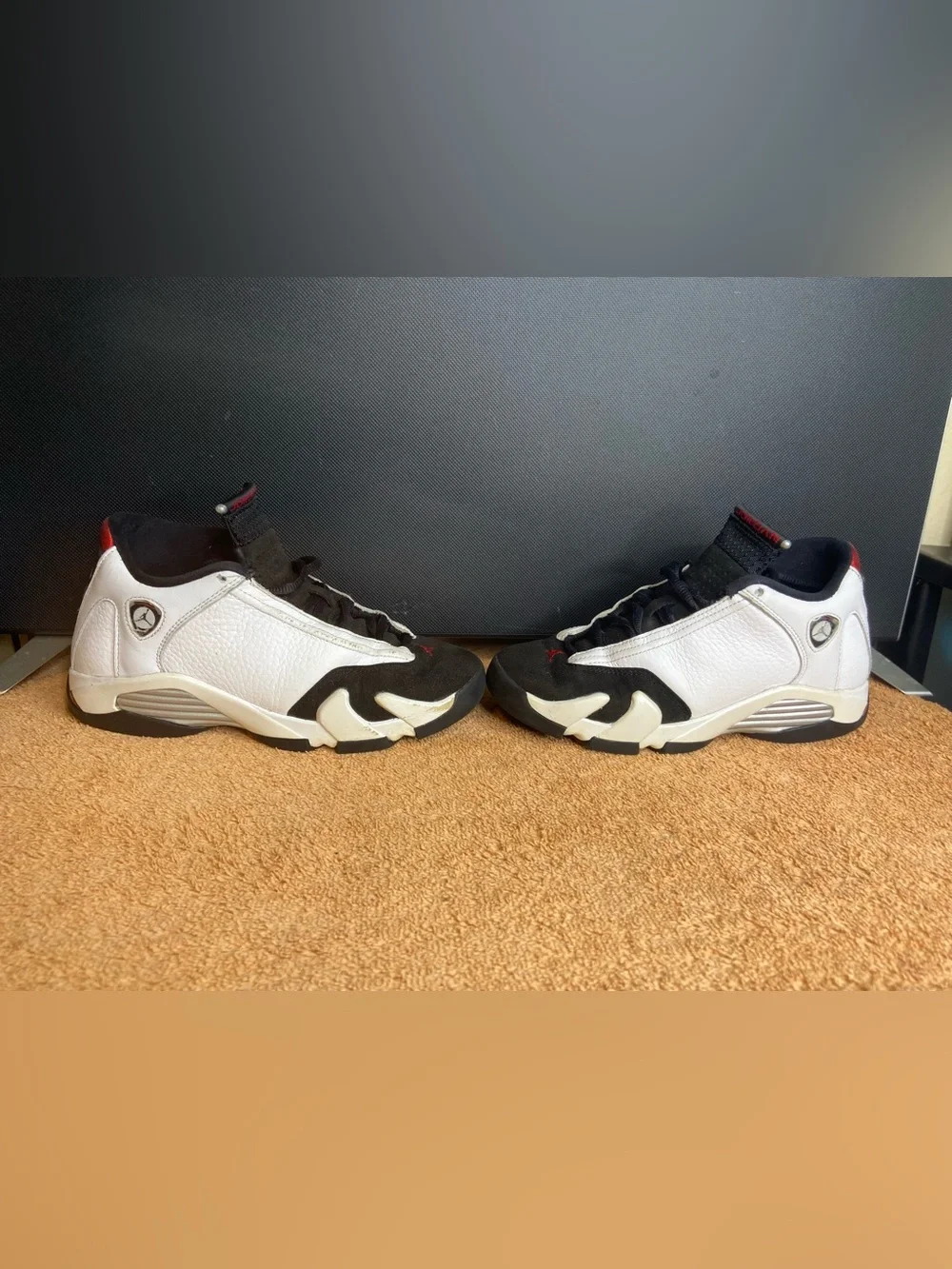 Nike Air Jordan 14 Retro Black Toe 2024 Men's White Black Red 487471-102 Size 5y
